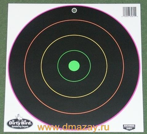 Мишени для пневматического оружия бумажная проявляющаяся от попадания BIRCHWOOD CASEY 10-12" (300 мм) Multy Color Bulls Eye Target 35830 MC12 10, 10 листов